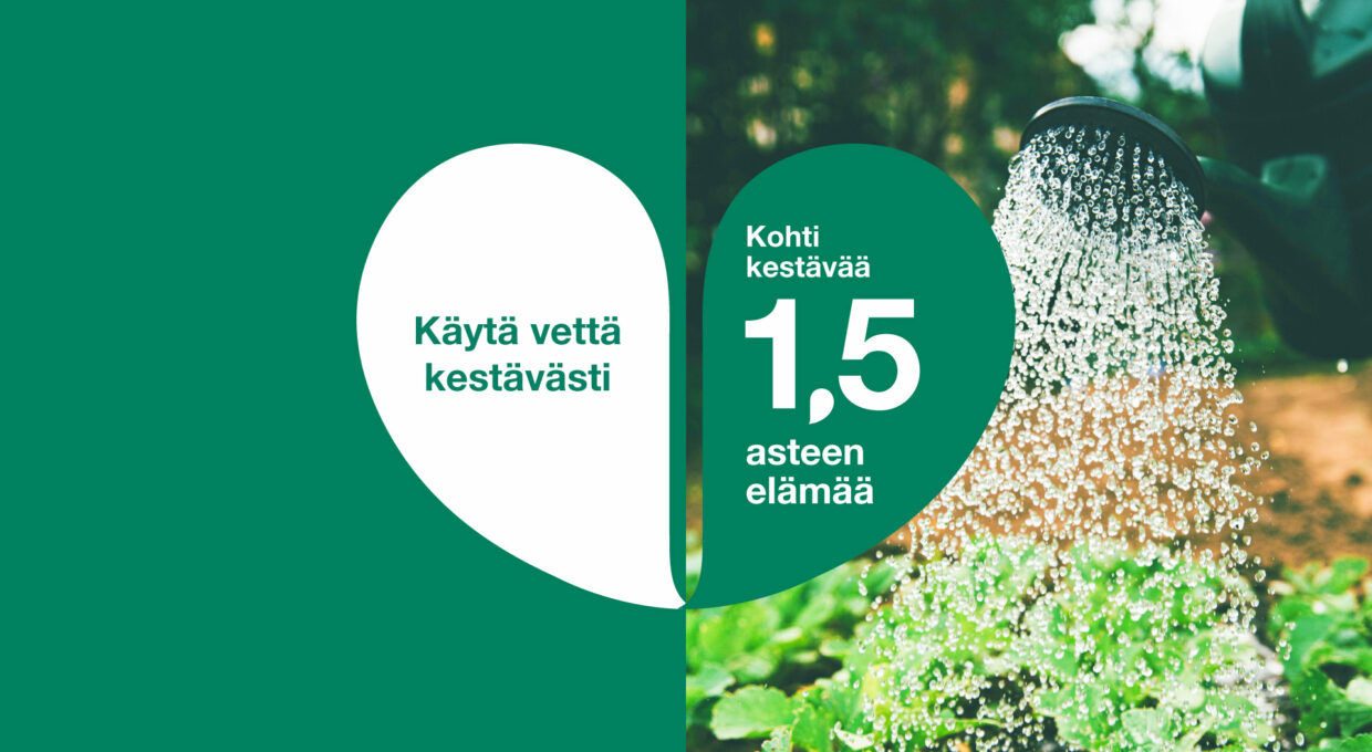 Käytä vettä kestävästi - kohti kestävää 1,5 asteen elämää